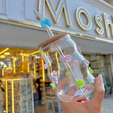 مج زجاج ورد