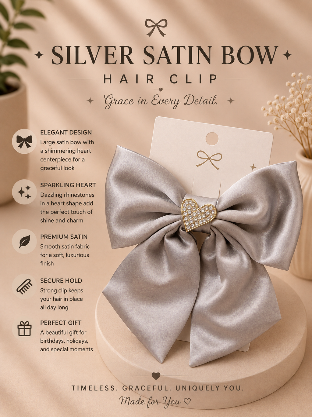 Silver Pearl Bow