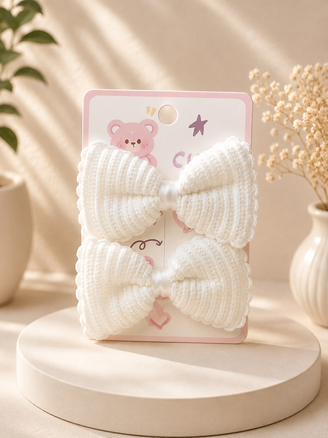 Cloudy Bow Hair Clips