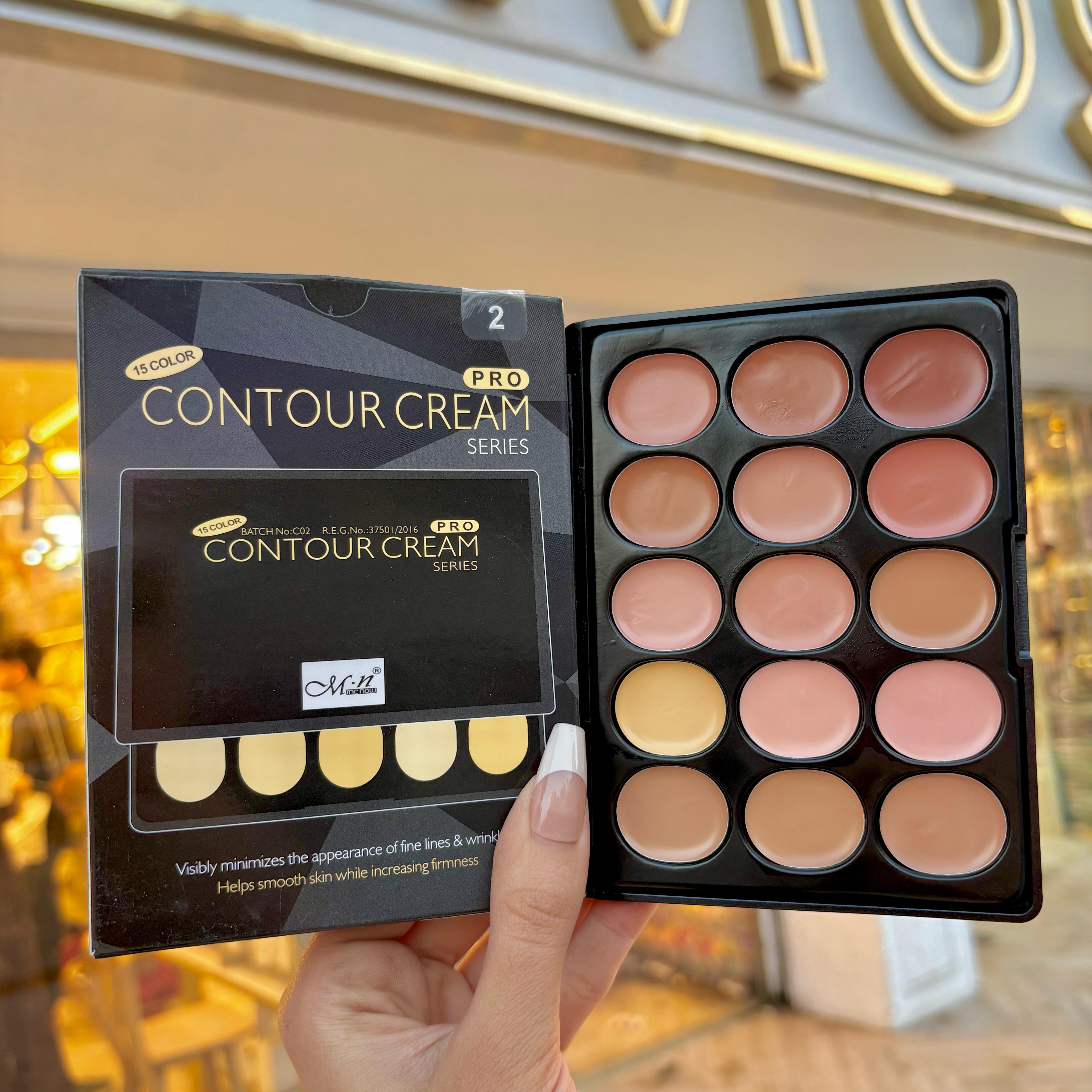 M.N Contour Cream Palette 15 Colors - كنتور ام ان 15لون