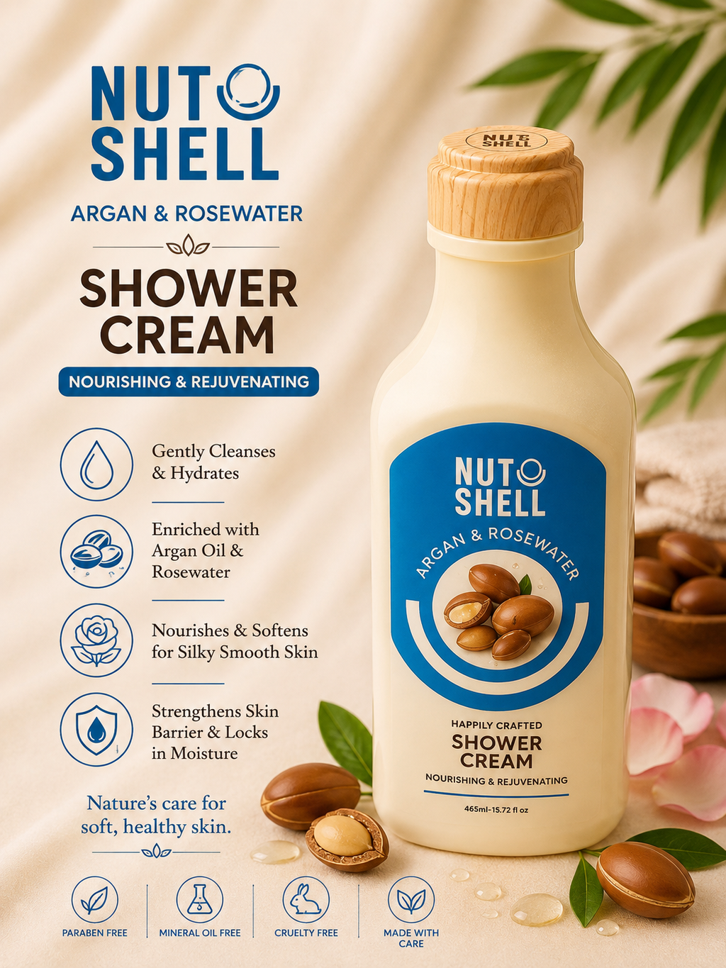 enchanteur shower cream nuto shell