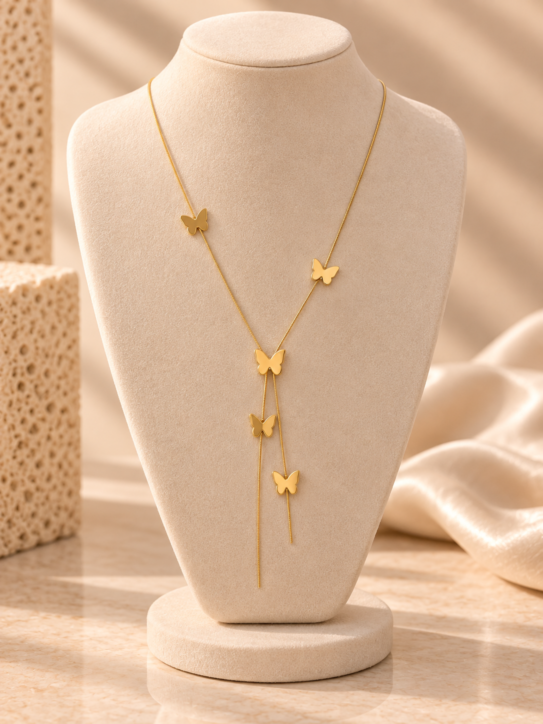 Golden Butterfly Drop Necklace 🦋