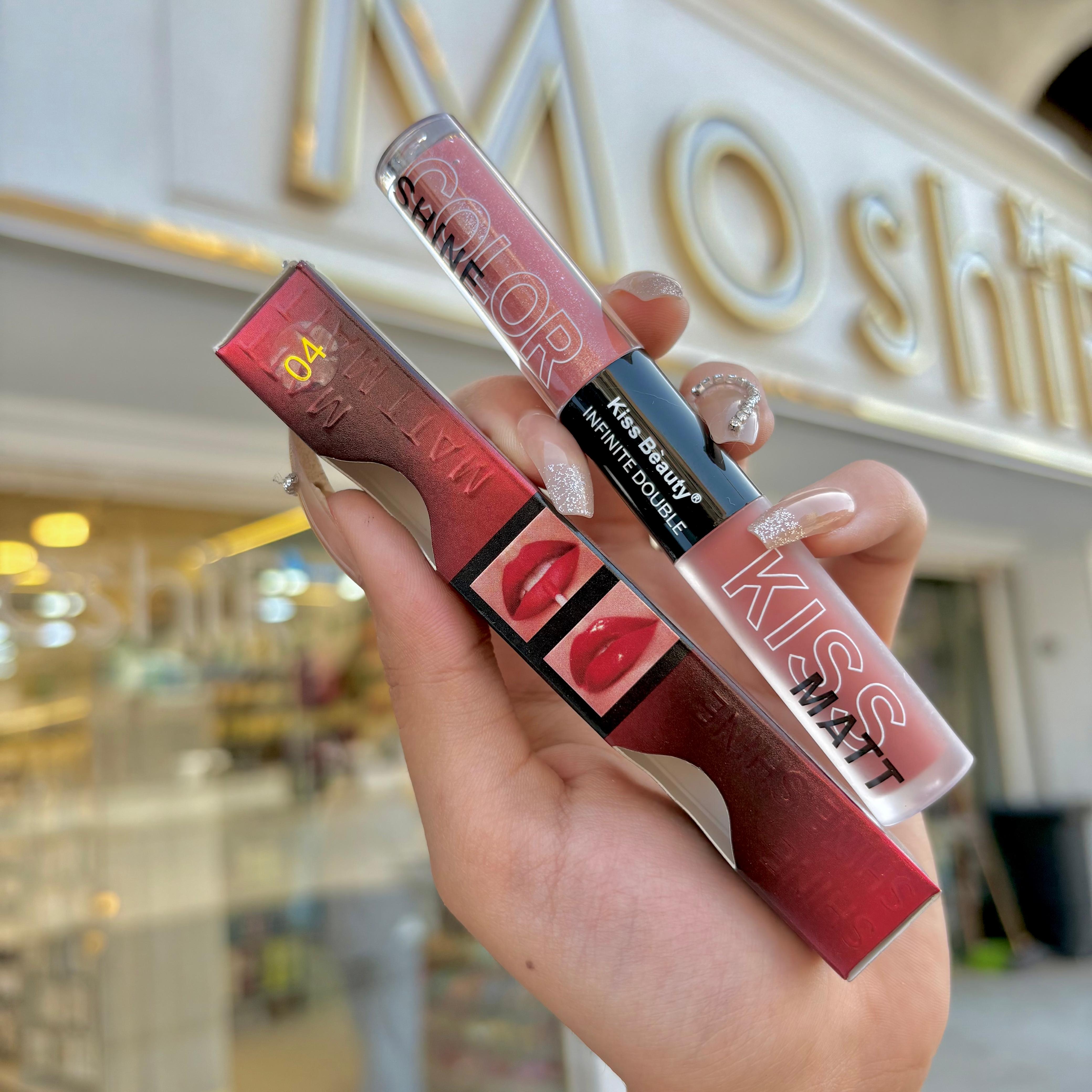 Kiss Beauty Double Liquid Lipstik - روج دبل كيس بيوتي