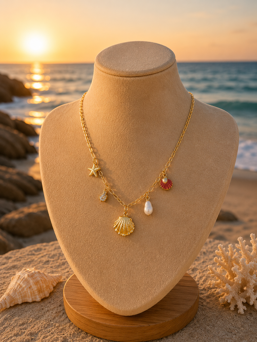 Beach sun necklace