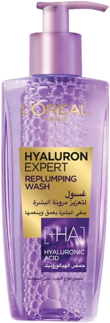 غسول الوجه لوريال باريس هيالورون اكسبرت لوجه مشرق بحمض الهيالورونيك من 200 مل-LOREAL