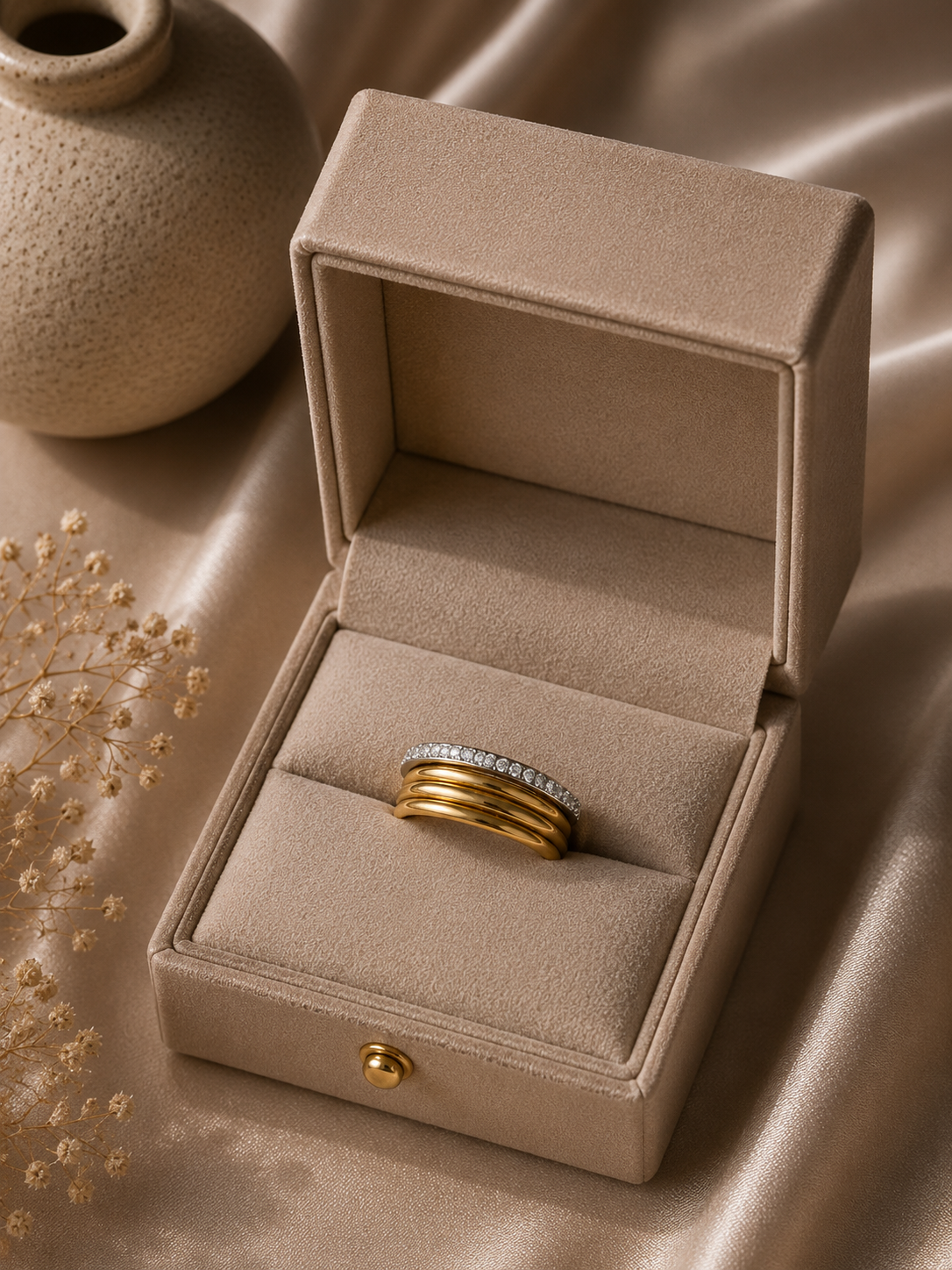 Golden Stack Ring Set