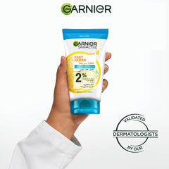 Garnier Skin Active Fast Clear 3 in 1 Face Wash for Acne-Prone Skin with Salicylic Acid and Vitamin C, 150 ml - Garnier 