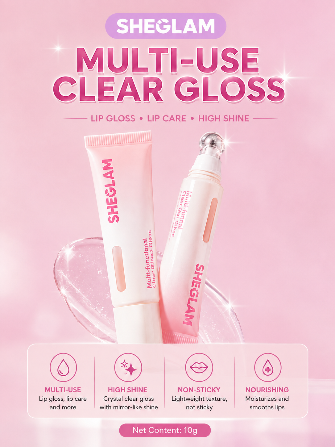 SHEGLAM mirror move multi function clear closs