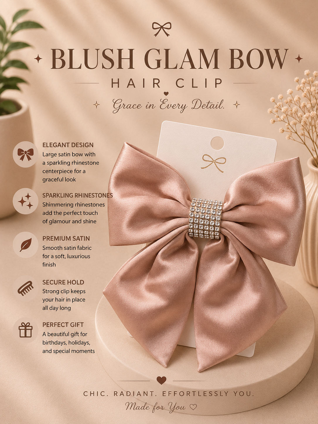Blush Crystal Bow
