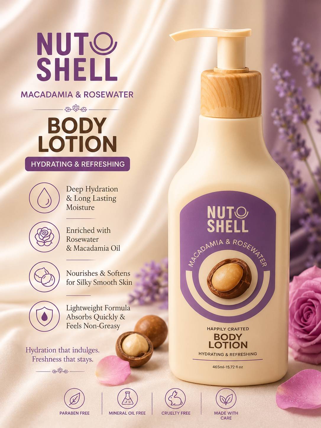 Nutshell - Macadamia & Rose Water - Body Lotion