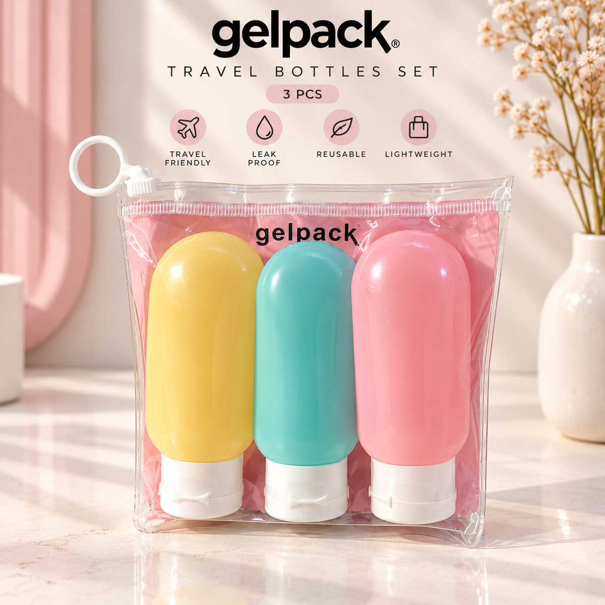 Gelpack Travel Bottles Set – 3 PCS