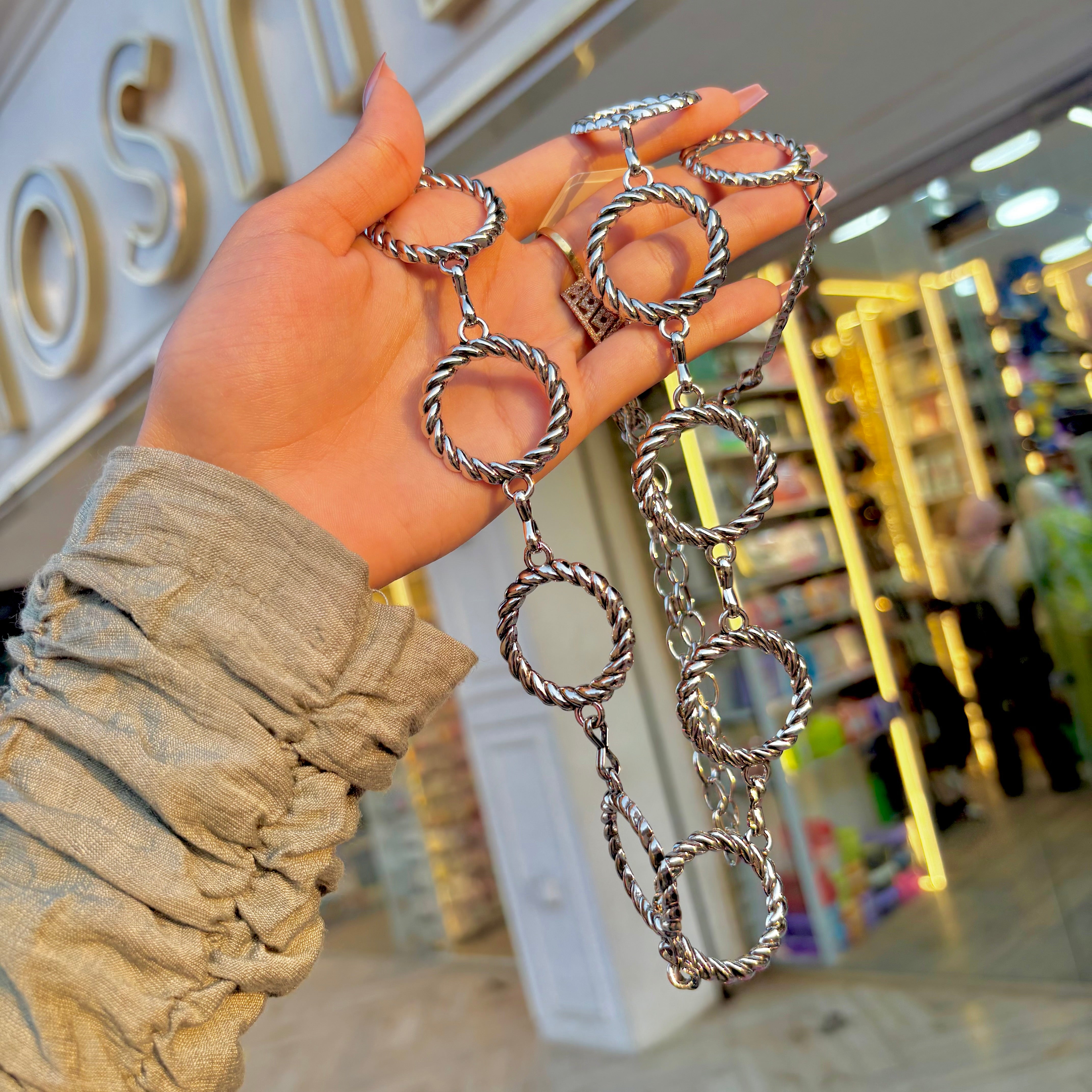 حزام اكسسوار جولد وسيلفر