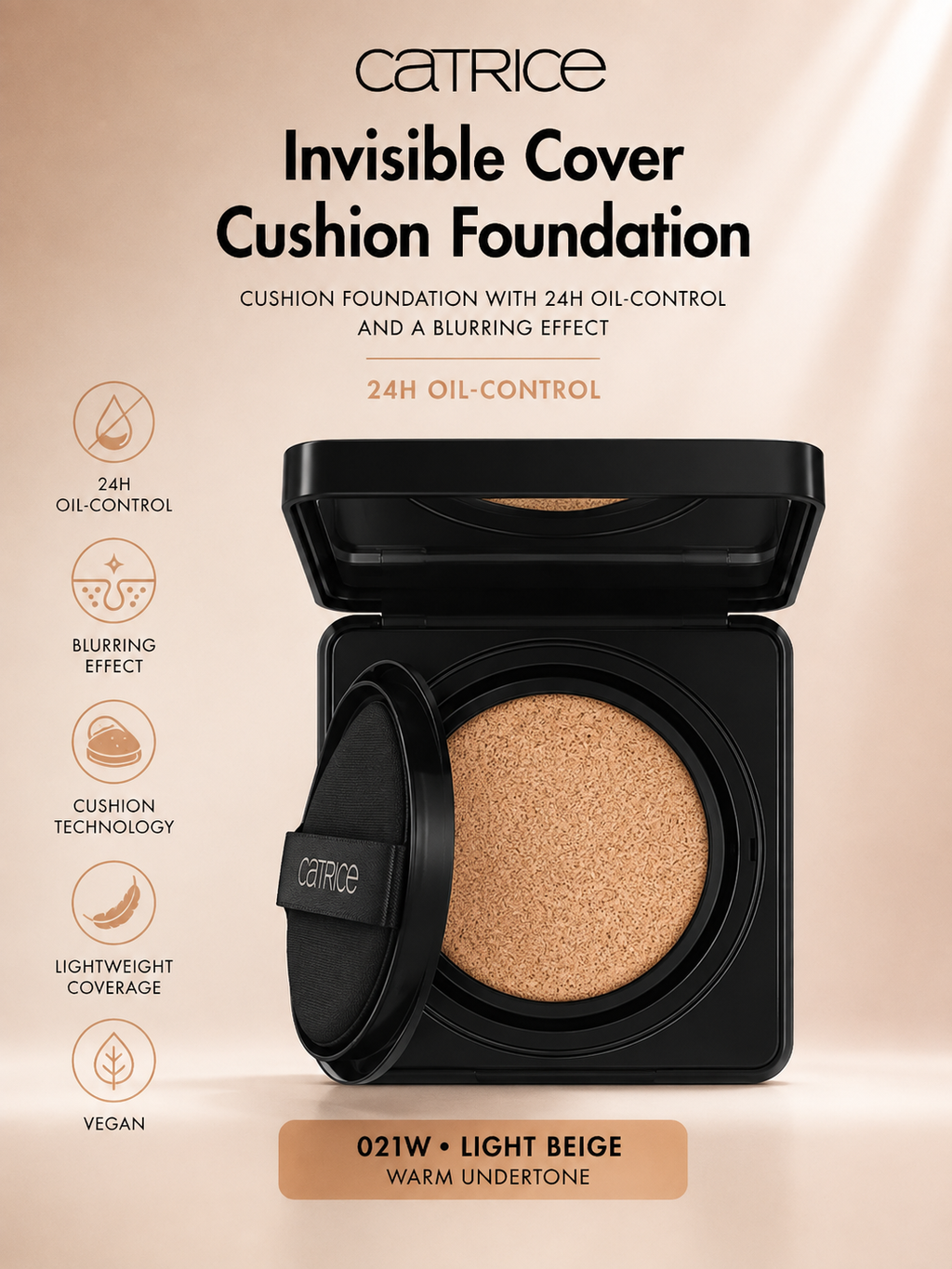 Catrice 
Invisible Cover Cushion Foundation