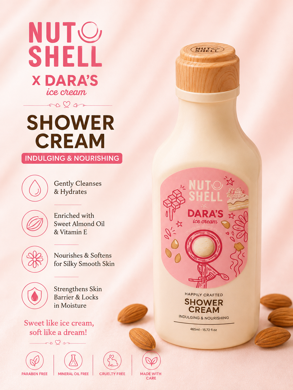 enchanteur shower cream nuto shell
