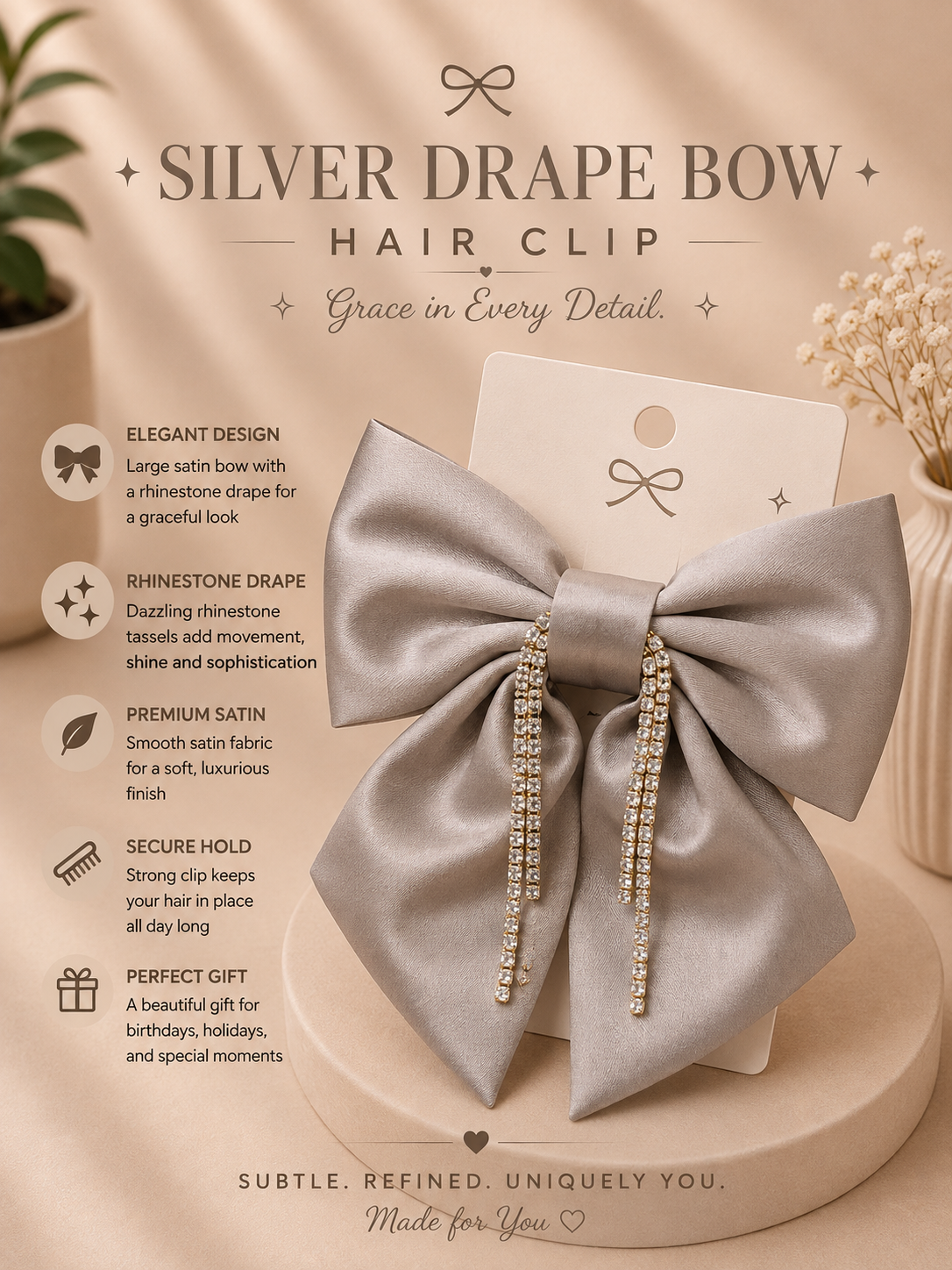Silver Pearl Bow