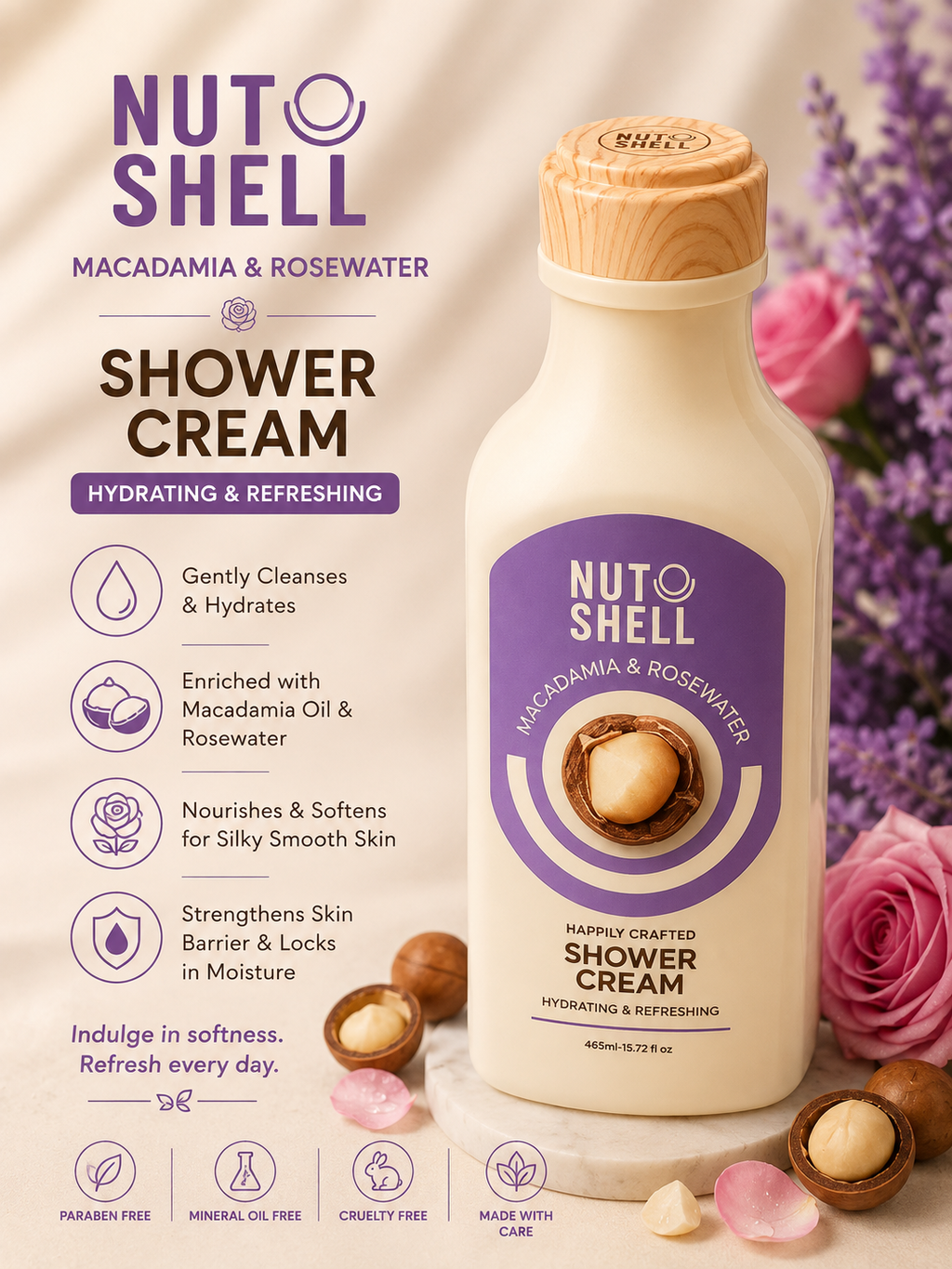enchanteur shower cream nuto shell