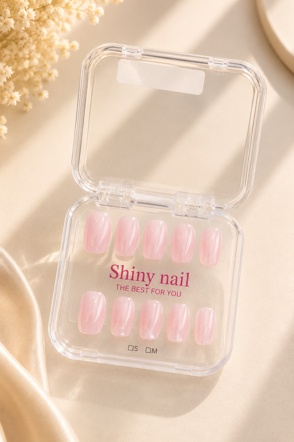 Blush Glow Short Press-On Nails