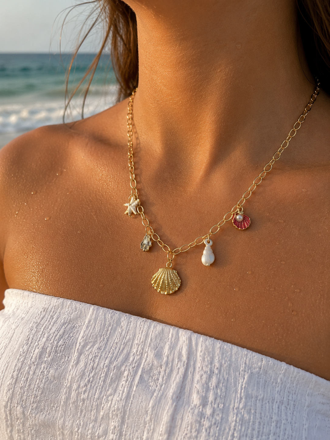 Beach sun necklace