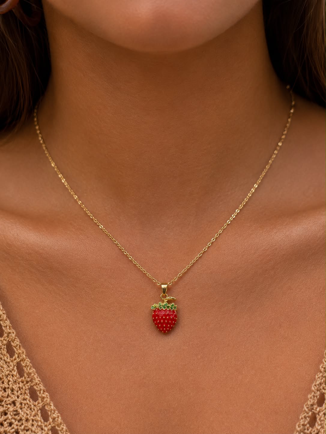 strawberry necklace