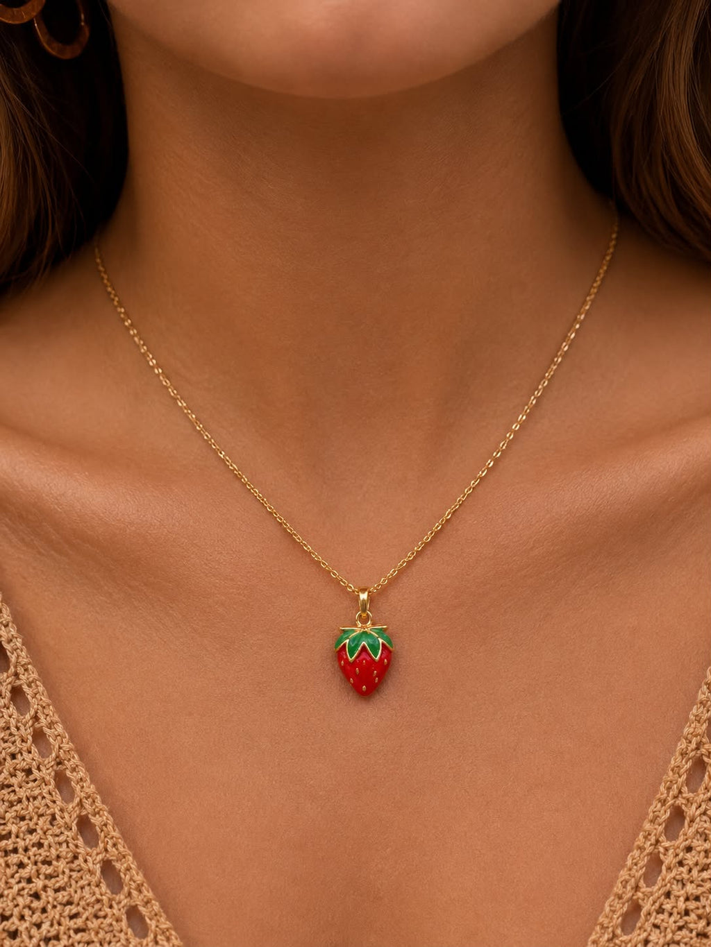 strawberry necklace
