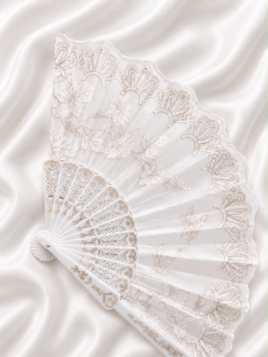 white hand fan Main image