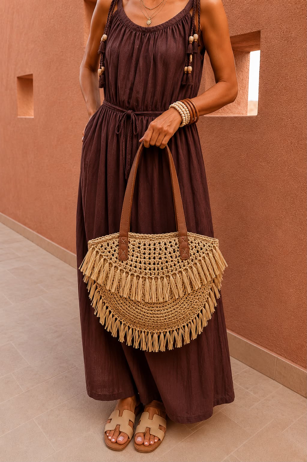 Fringe Beach bag صورة ثانوية