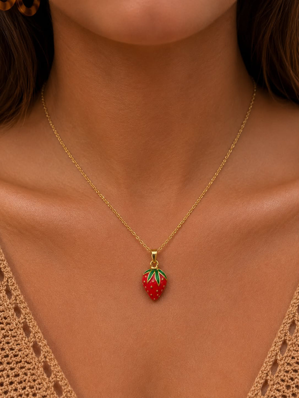 strawberry necklace