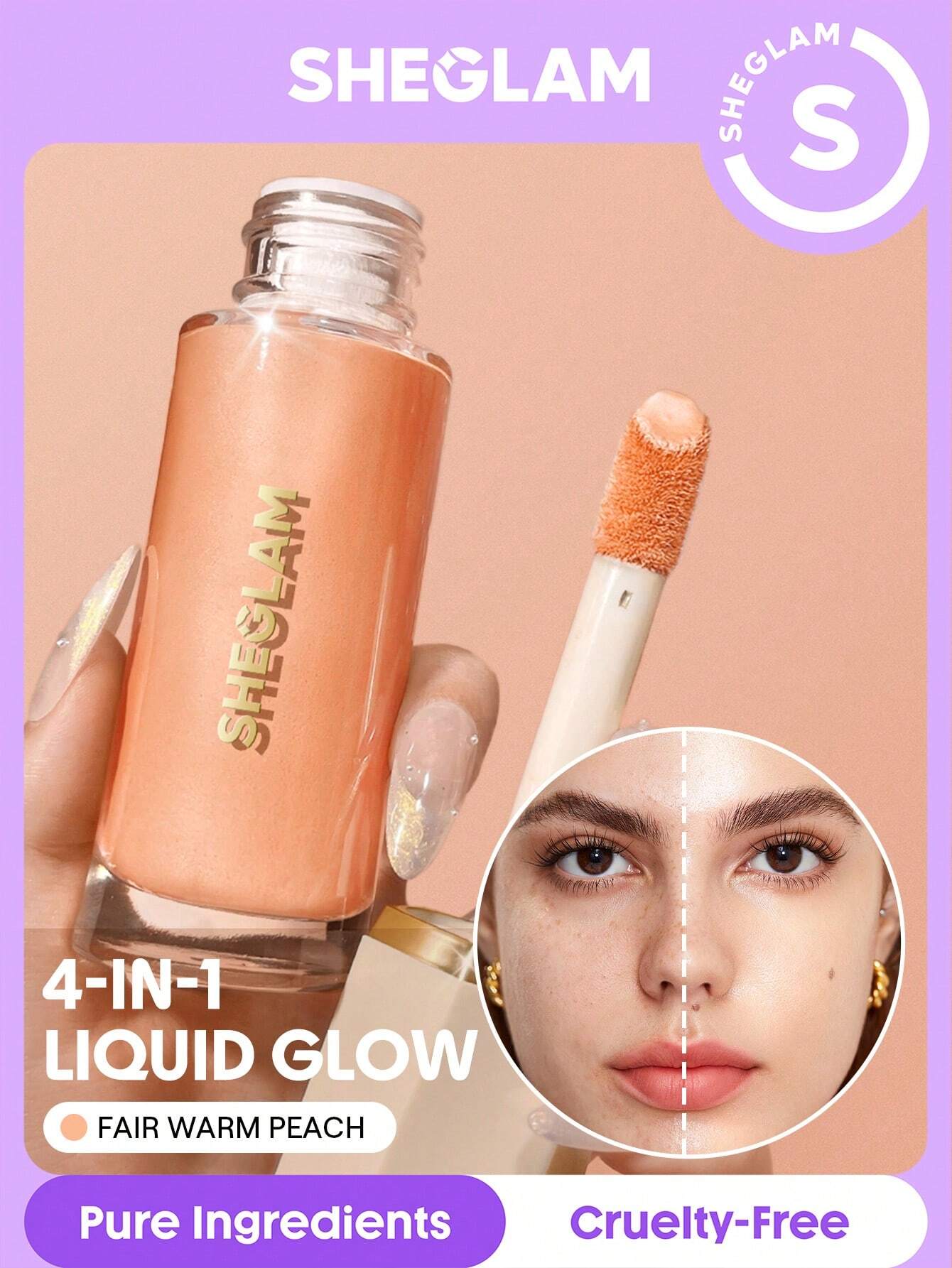 sheglam likud glow fair warm peach